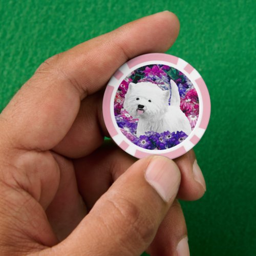 West Highland White Terrier Painting Dog Art Poker Chips