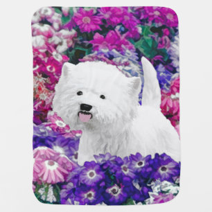 West Highland White Terrier Painting Dog Art Receiving Blanket