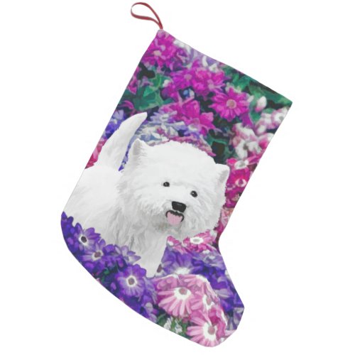 West Highland White Terrier Painting Dog Art Small Christmas Stocking