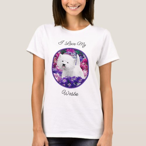 West Highland White Terrier Painting Dog Art T_Shirt