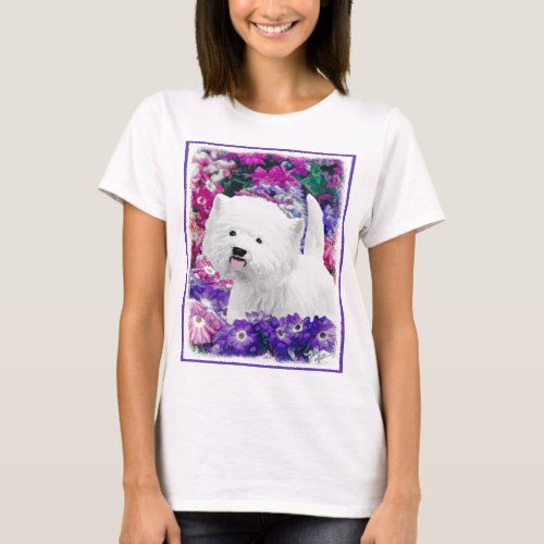 West Highland White Terrier Painting Dog Art T_Shirt