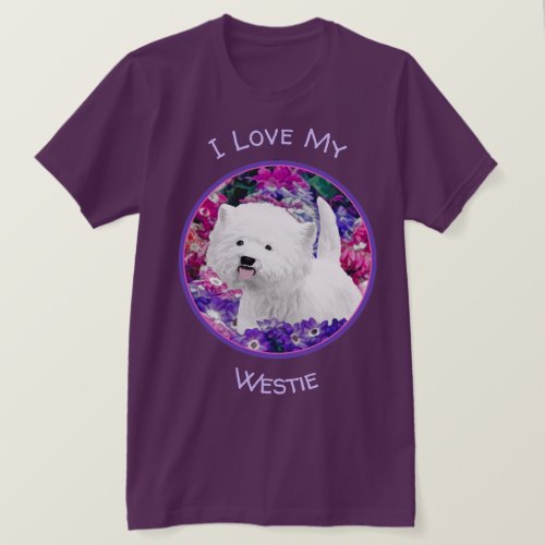 West Highland White Terrier Painting Dog Art T_Shirt