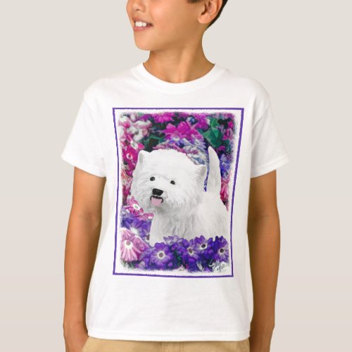 West Highland White Terrier Painting Dog Art T_Shirt