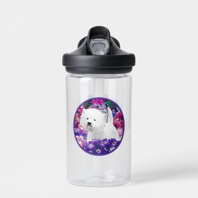 West Highland White Terrier Painting Dog Art Water Bottle (Front)