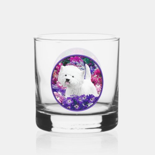 West Highland White Terrier Painting Dog Art Whiskey Glass