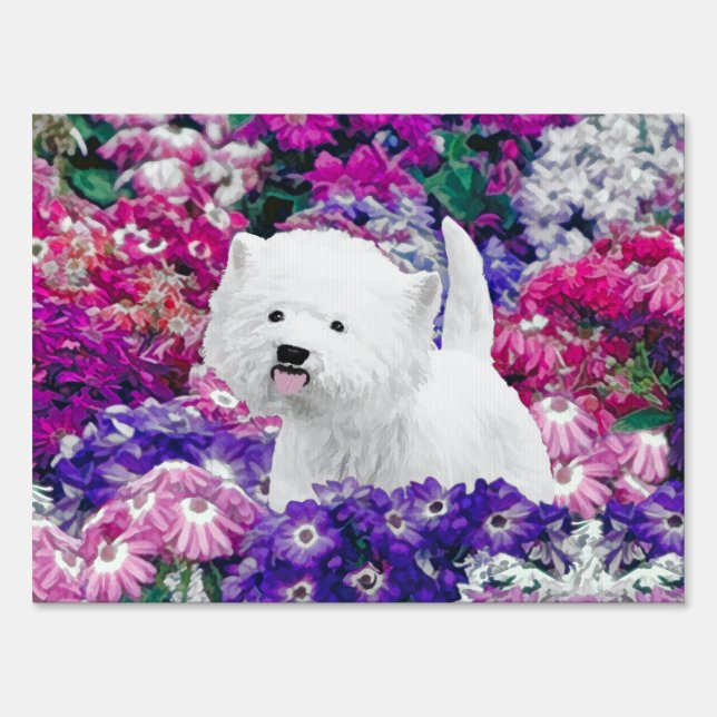 West Highland White Terrier Painting Dog Art Yard Sign (Front)