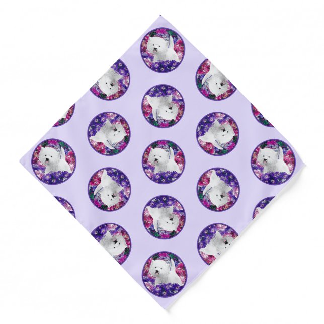 West Highland White Terrier Painting Westie Dog Bandana (Front)