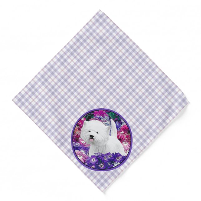 West Highland White Terrier Painting Westie Dog Bandana (Front)