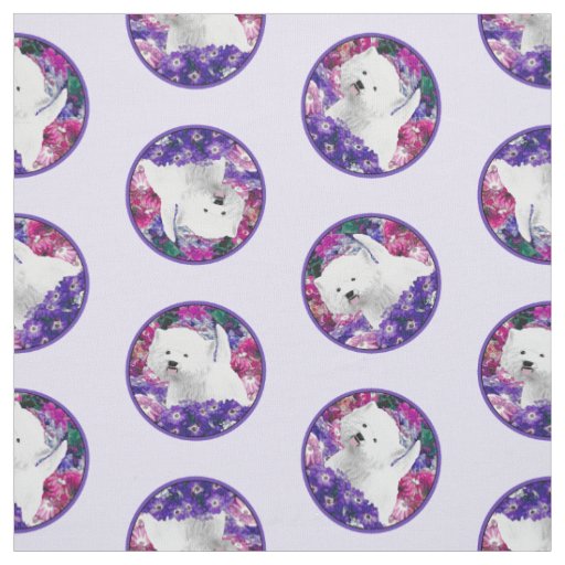 West Highland White Terrier Painting Westie Dog Fabric