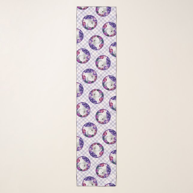 West Highland White Terrier Painting Westie Dog Scarf (Front)