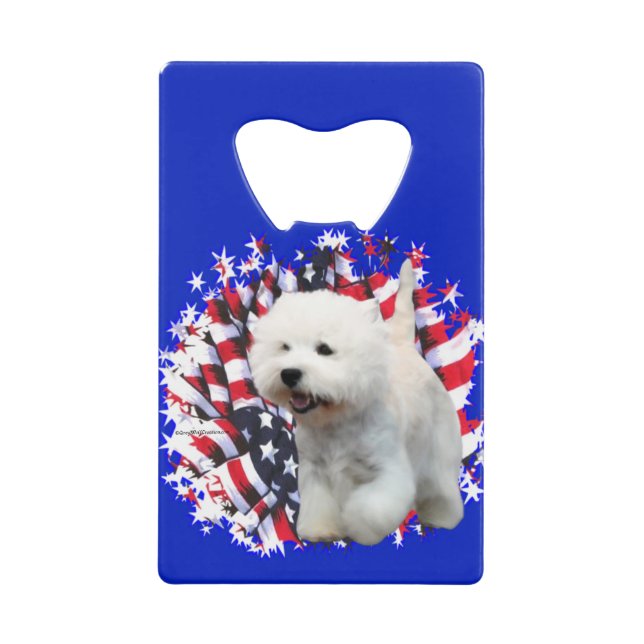 West Highland White Terrier Patriot Credit Card Bottle Opener (Front)