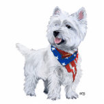 West Highland White Terrier Patriotic Statuette<br><div class="desc">Patriotic Westie is ready to march in the Big Parade. Memorial Day, 4th of July, Flag Day, there are many occasions when the Westie wears this flag kerchief and steps up to say: "I'm proud to be an American Westie!" Celebrate your Proud American Westie with these clothing and gift items!...</div>