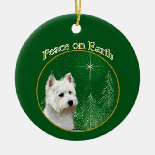 West Highland White Terrier Peace Ceramic Ornament