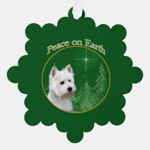 West Highland White Terrier Peace Ornament Card