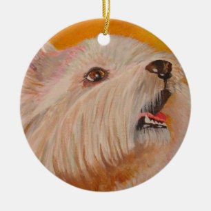 West Highland White Terrier Portrait Ceramic Ornament