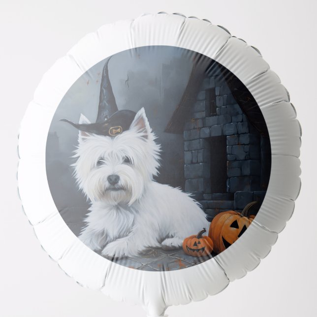 West Highland White Terrier Pumpkin Halloween  Balloon (Front)