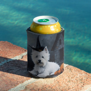 West Highland White Terrier Pumpkin Halloween Can Cooler