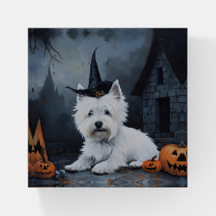 West Highland White Terrier Pumpkin Halloween  Paperweight