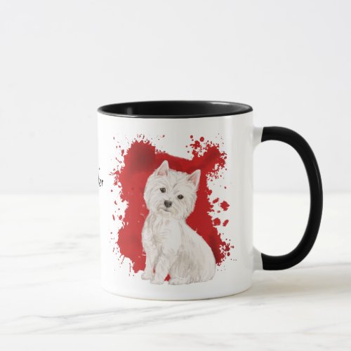 West Highland White Terrier Red Background Mug