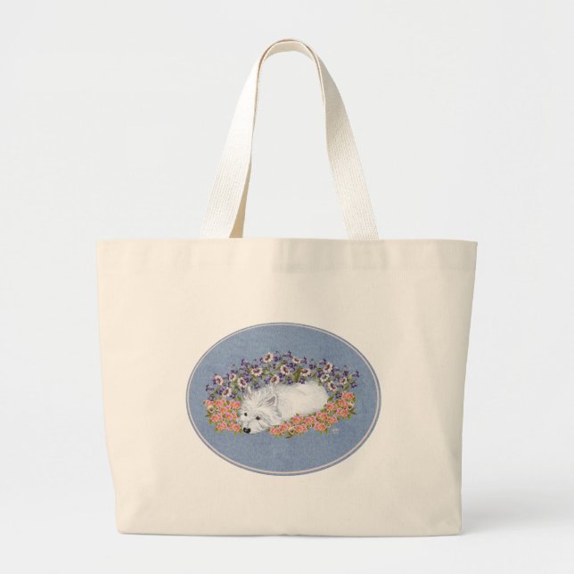 West Highland White Terrier Repose Large Tote Bag (Front)