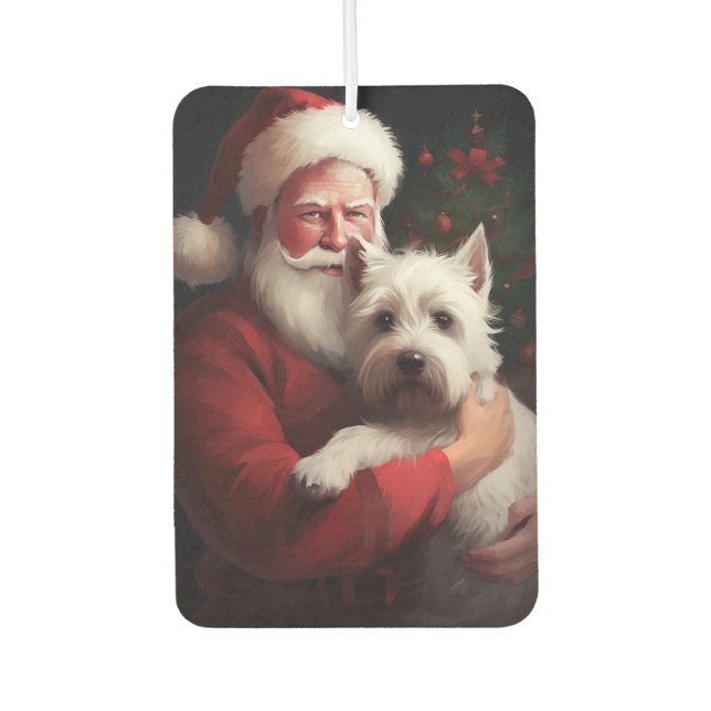 West Highland White Terrier Santa Claus Christmas Air Freshener (Front)