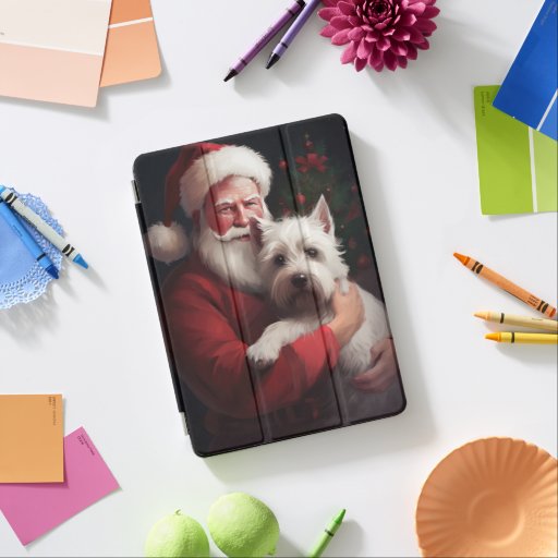 West Highland White Terrier Santa Claus Christmas iPad Air Cover