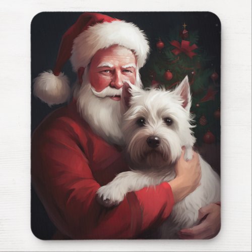 West Highland White Terrier Santa Claus Christmas Mouse Pad