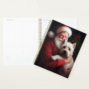 West Highland White Terrier Santa Claus Christmas Planner