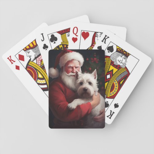 West Highland White Terrier Santa Claus Christmas Poker Cards