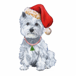 West Highland White Terrier Santa Claus Cutout
