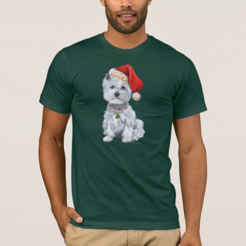 West Highland White Terrier Santa Claus T_Shirt