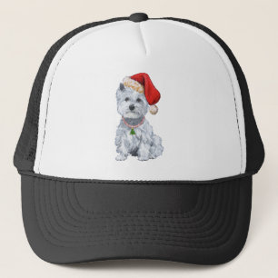 West Highland White Terrier Santa Claus Trucker Hat