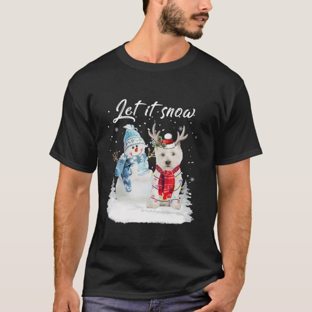 West Highland White Terrier Santa Dog Christmas Sn T-Shirt (Front)