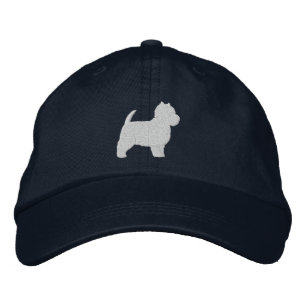 West Highland White Terrier Silhouette Embroidered Baseball Cap
