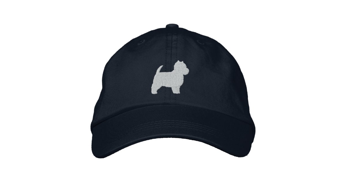 West Highland White Terrier Silhouette Embroidered Baseball Cap