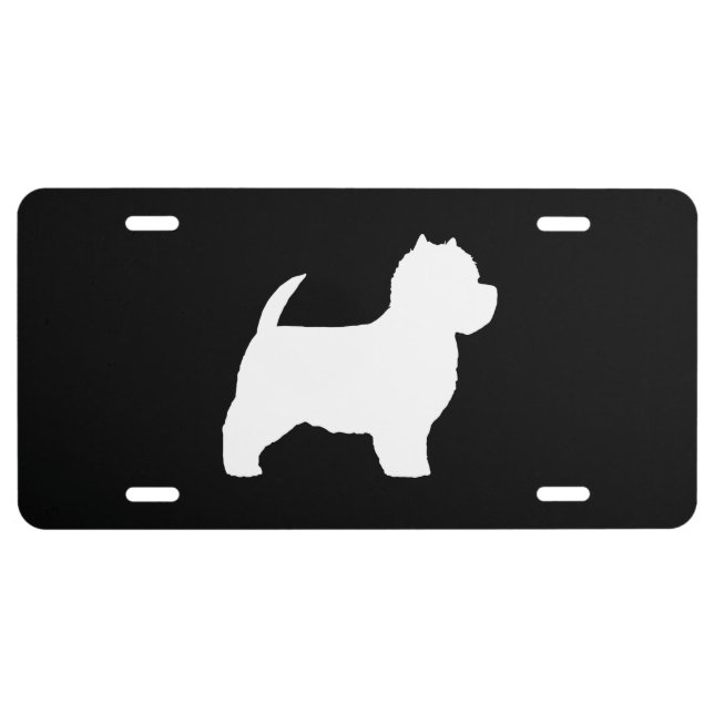 West Highland White Terrier Silhouette License Plate (Front)