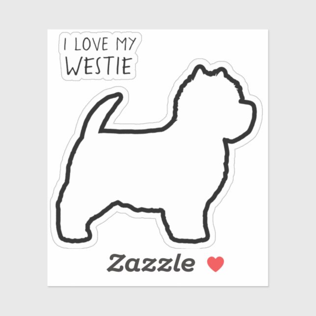 West Highland White Terrier Silhouette Westie Dog Sticker (Sheet)
