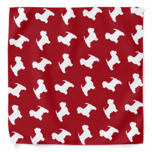 West Highland White Terrier Silhouettes Pattern Bandana