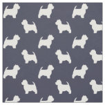 West Highland White Terrier Silhouettes Pattern Fabric