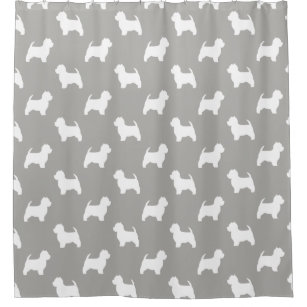 West Highland White Terrier Silhouettes Pattern Shower Curtain