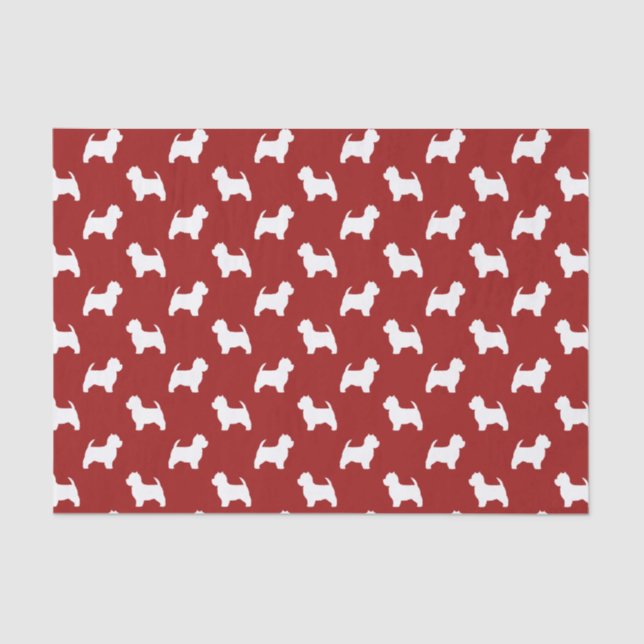 West Highland White Terrier Silhouettes Pattern Tissue Paper (Front)