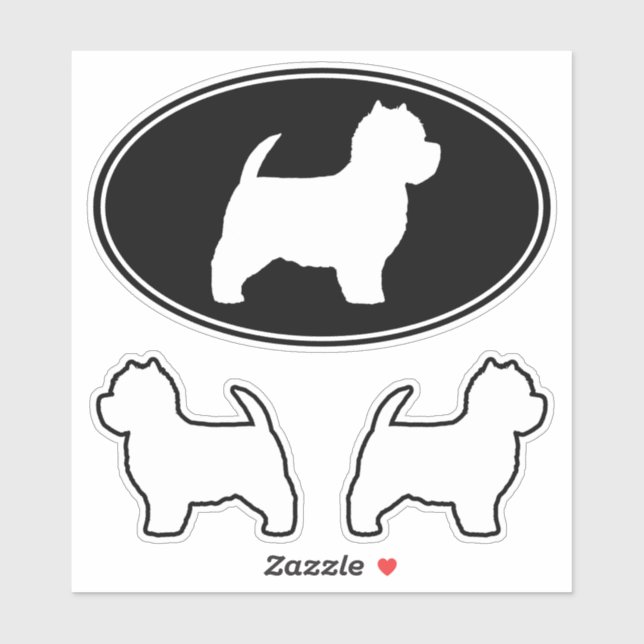 West Highland White Terrier Silhouettes Stickers (Sheet)