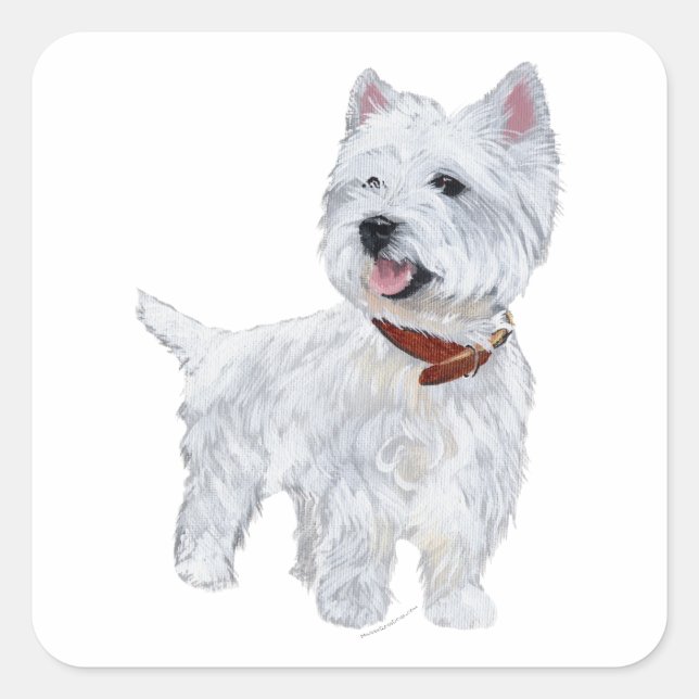 West Highland White Terrier Square Sticker (Front)