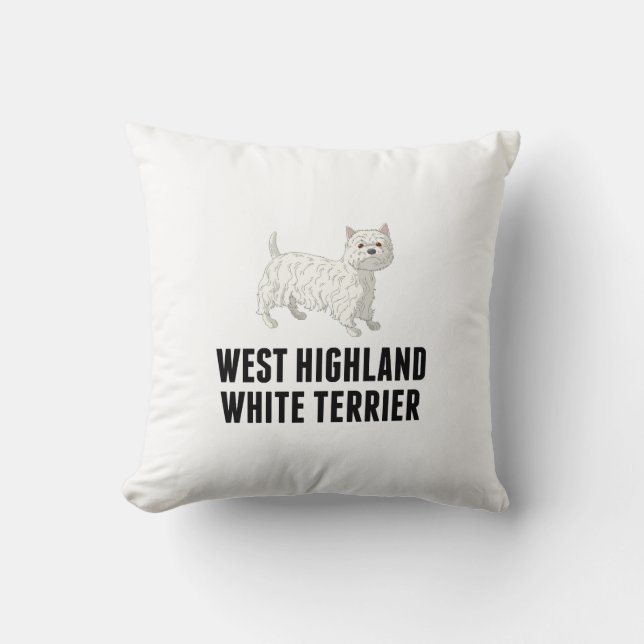 West Highland White Terrier Throw Pillow (Front)
