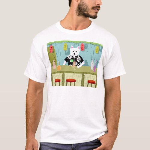 West Highland White Terrier Tiki Bar T_Shirt