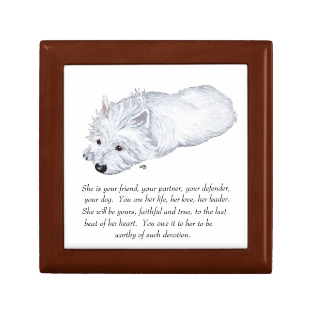 West Highland White Terrier Tile Box (Front)