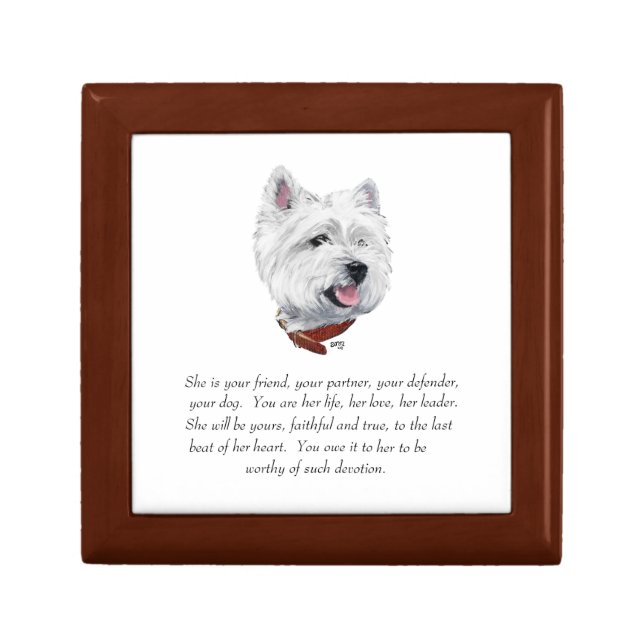 West Highland White Terrier Tile Box (Front)