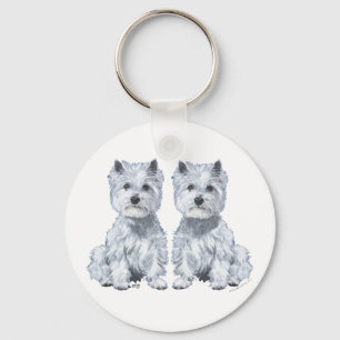 West Highland White Terrier Twins! Keychain
