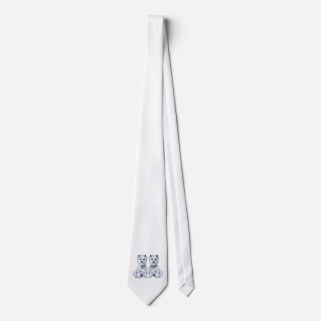 West Highland White Terrier Twins! Neck Tie (Front)