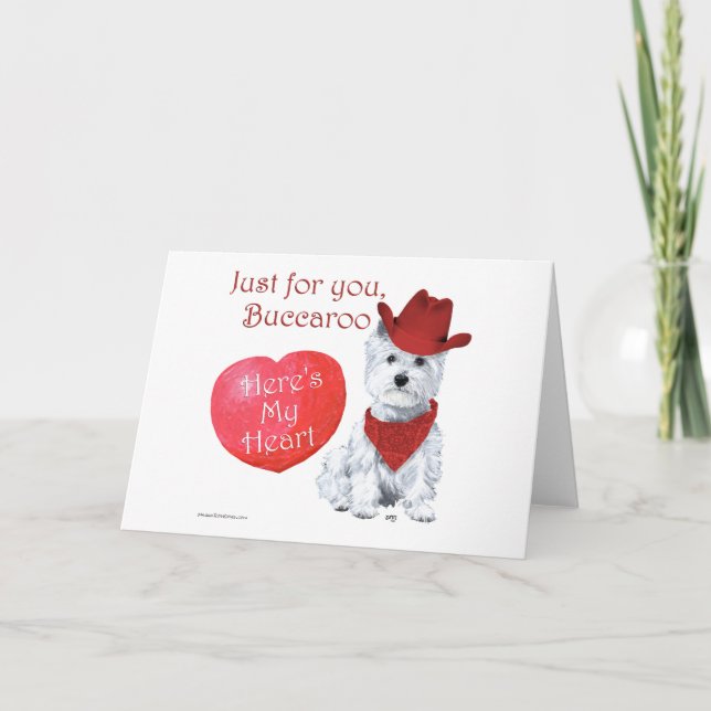 West Highland White Terrier Valentine Holiday Card (Front)
